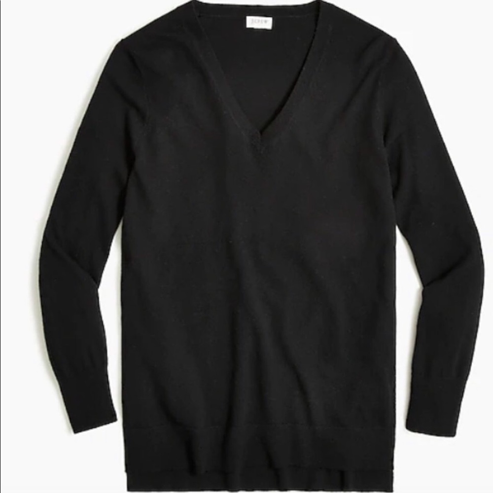 J Crew Factory Wool Blend V Neck Tunic Sweater BB086